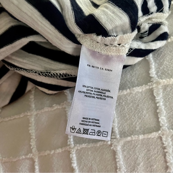 Anthropologie Navy Striped Tank w/ Pocket Detail - Picture 4 of 5